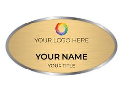 1.5 x 3 Oval - Silver/Gold