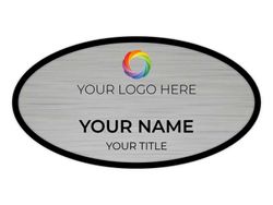 1.5 x 3 Oval - Black/Silver