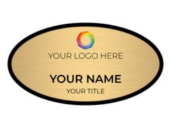 1.5 x 3 Oval - Black/Gold