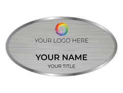 1.5 x 3 Oval - Silver/Silver