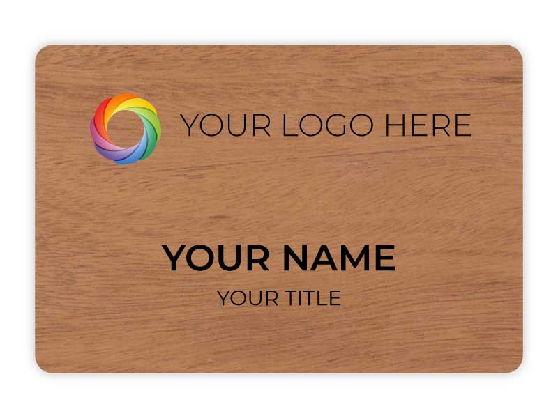 National Name Badge - Mahogany Wooden Name Badges