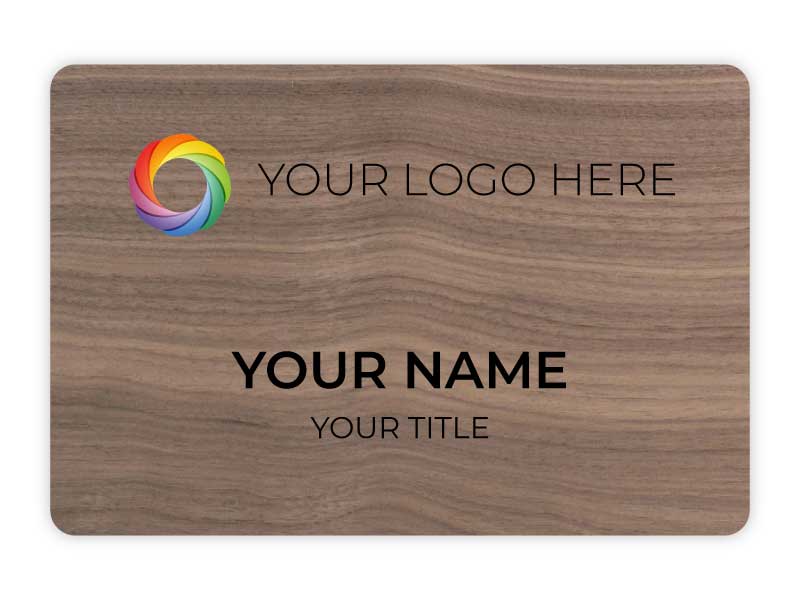 National Name Badge - Walnut Wooden Name Badges
