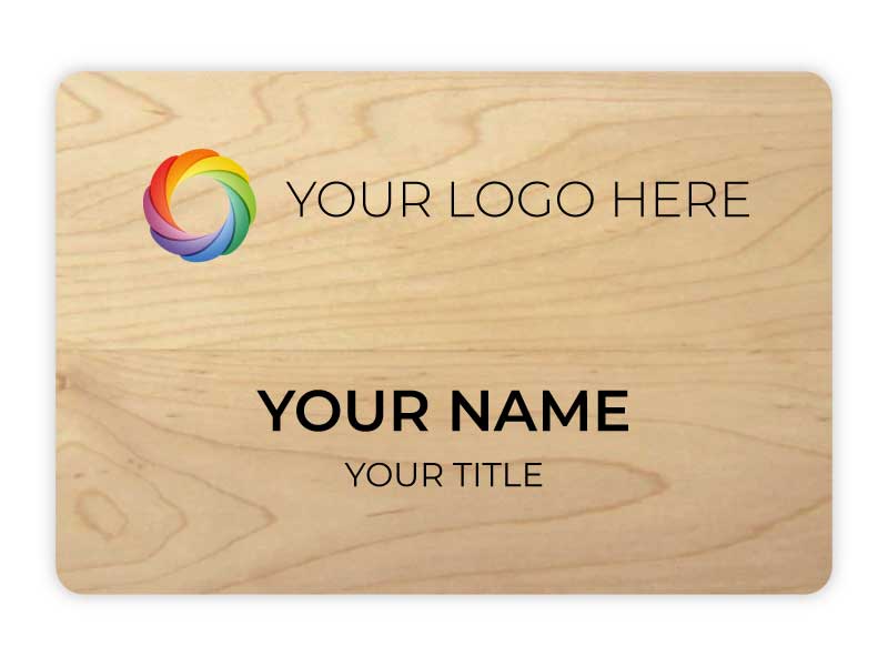 National Name Badge - National Name Badge - Oak Wooden Name Badges