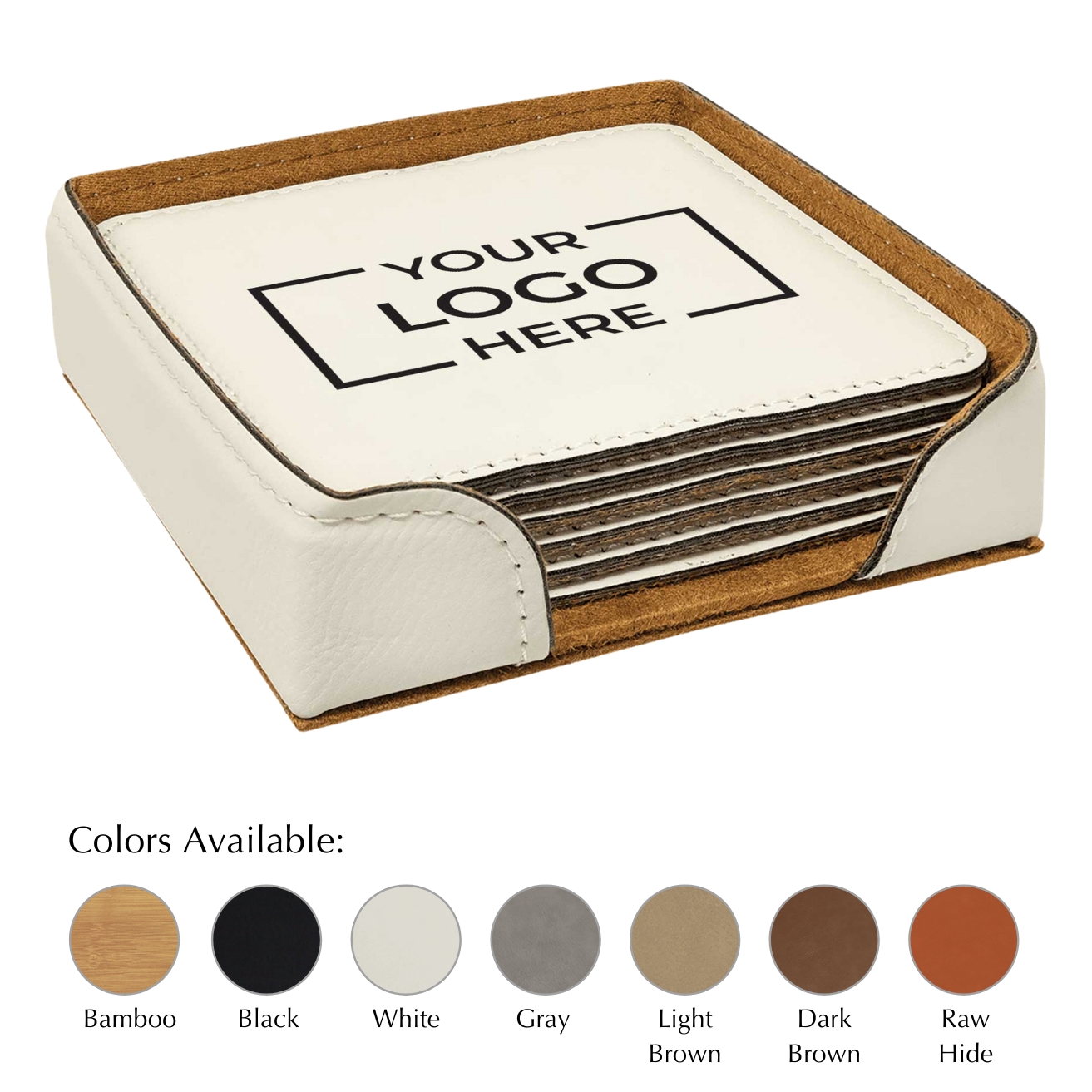 Coaster Set with your Logo Branded Leatherette Coaster Set
