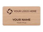 1.5 x 3 Oak Name Badge Engraved