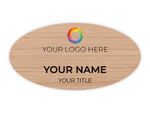1.5 x 3 Oval Oak Name Badge