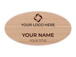 1.5 x 3 Oval Oak Name Badge Engraved
