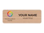 1 x 3 Oak Name Badge