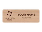 1 x 3 Oak Name Badge Engraved
