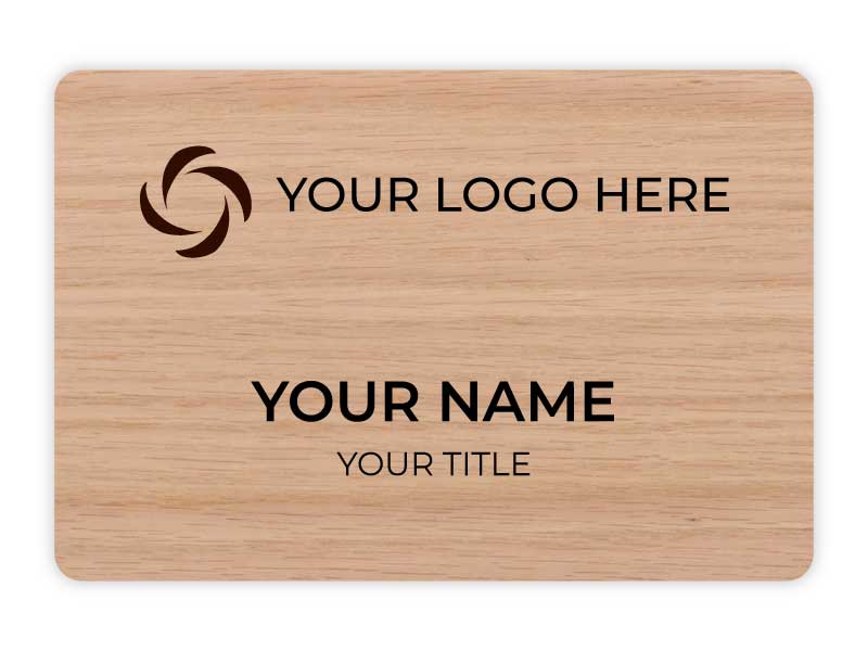 2 x 3 Oak Name Badge Engraved