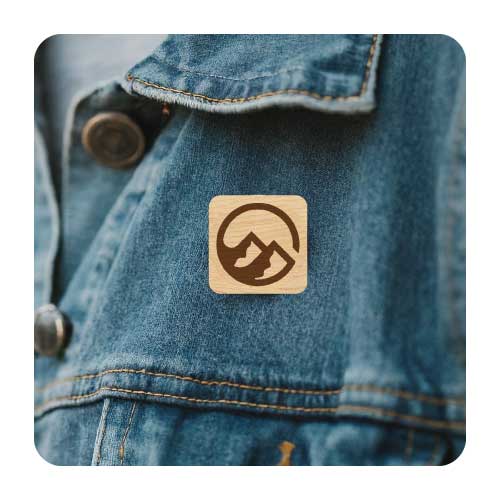 Engraved Wooden Lapel Pins 2