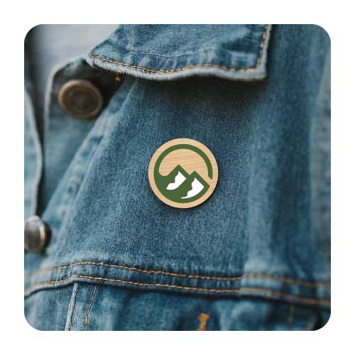 Full Color Wooden Lapel Pins 1