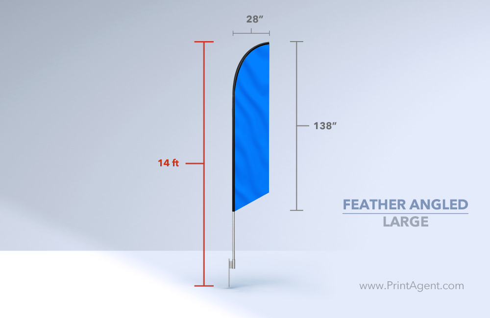 Feather Angled Flag ( Large ) 14ft. - 01