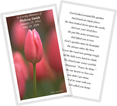Same Day Memorial Cards