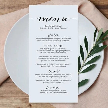 Menu Cards