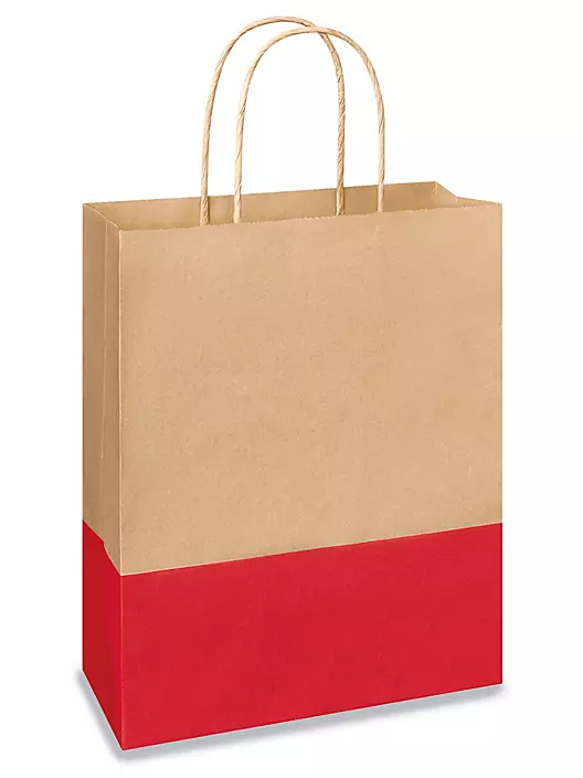 Custom Red 2 Tone Paper Bags