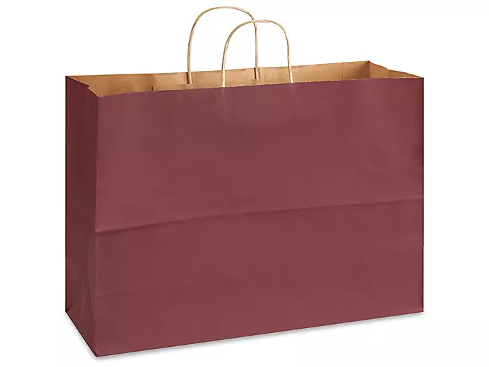 Custom Burgundy Uncoated Matte Paper Bags