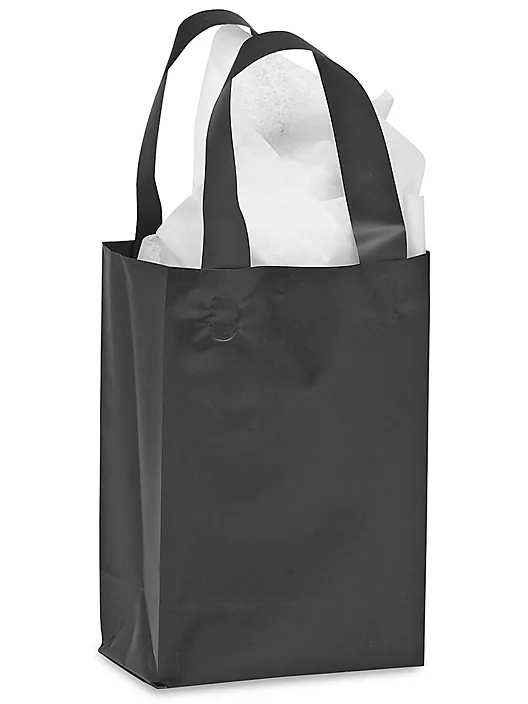 Custom Black Plastic Bag Loop Handles