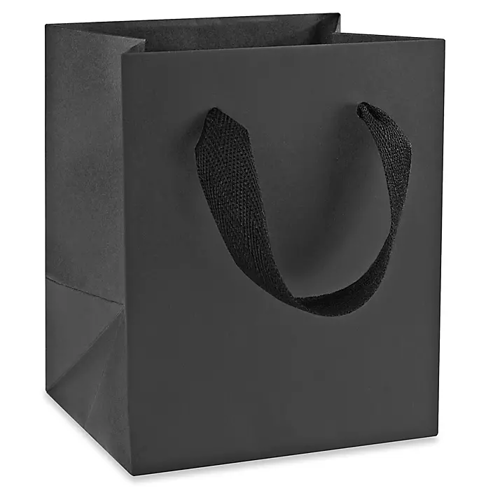 Custom Black Ribbon Handle Paper Bags