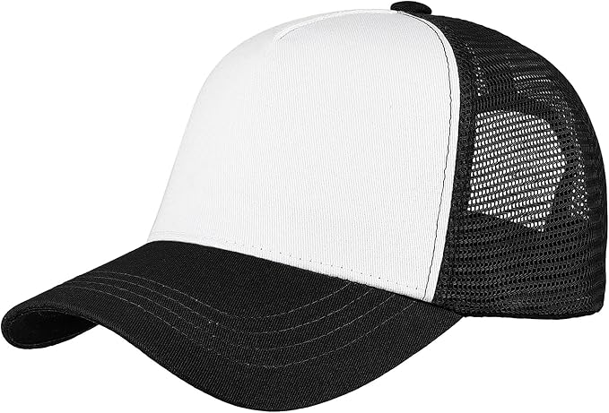 Custom Black & White  Trucker Hat Printing