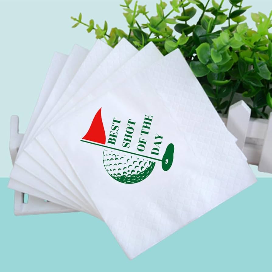 Custom Dinner Napkins 2 Color Print White