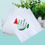 Custom Dinner Napkins 2 Color Print White
