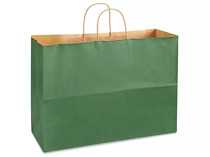 Custom Green Uncoated Matte Paper Bags