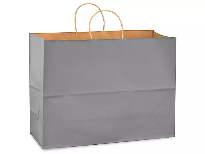 Custom Grey Uncoated Matte Paper Bags