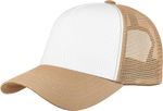 Custom Khaki & White  Trucker Hat Printing