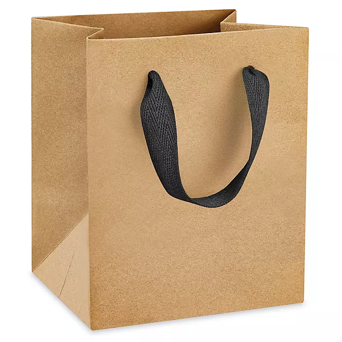 Custom Kraft Ribbon Handle Paper Bags