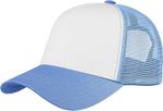 Custom Light Blue & White Trucker Hat Printing