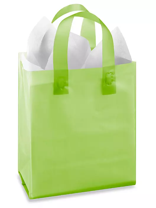 Custom Lime Plastic Bag Loop Handles