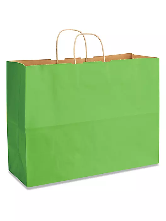 Custom Lime Uncoated Matte Paper Bags