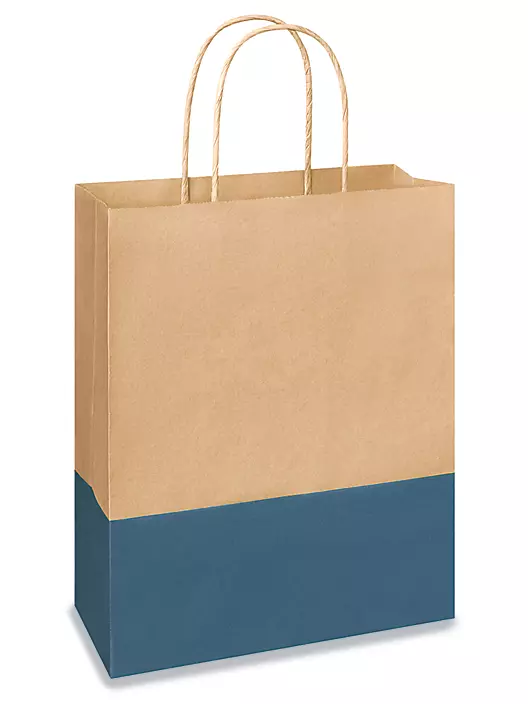 Custom Navy 2 Tone Paper Bags