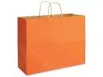 Custom Orange Uncoated Paper Bags