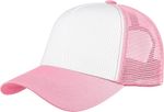 Custom Pink & White Trucker Hat Printing