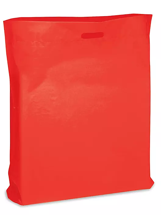 Custom Red Plastic Bags Self Handles