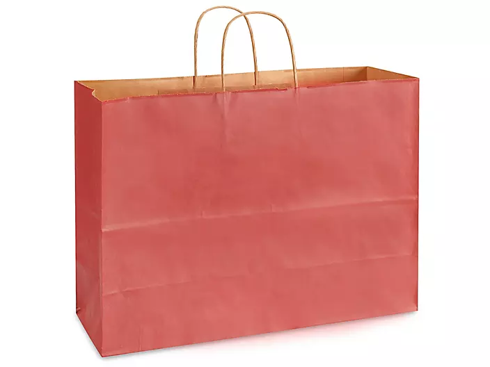 Custom Red Uncoated Matte Paper Bags