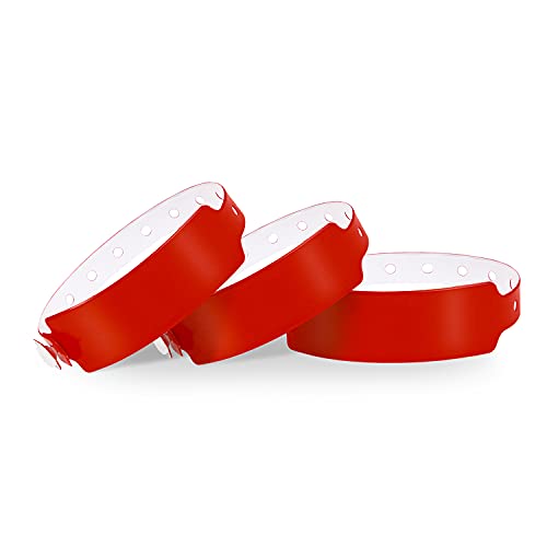 Custom Day Glow Red Vinyl Plastic Wristband Printing