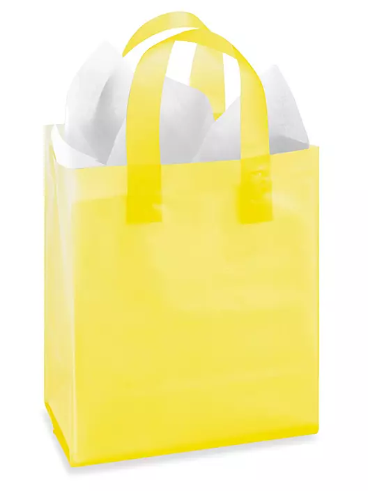 Custom Yellow Plastic Bag Loop Handles