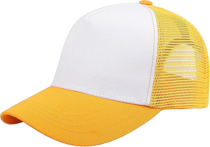 Custom Yellow & White Trucker Hat Printing