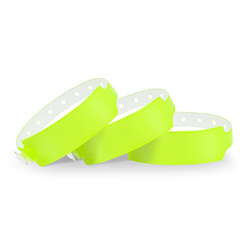 Custom Day Glow Yellow Vinyl Plastic Wristband Printing