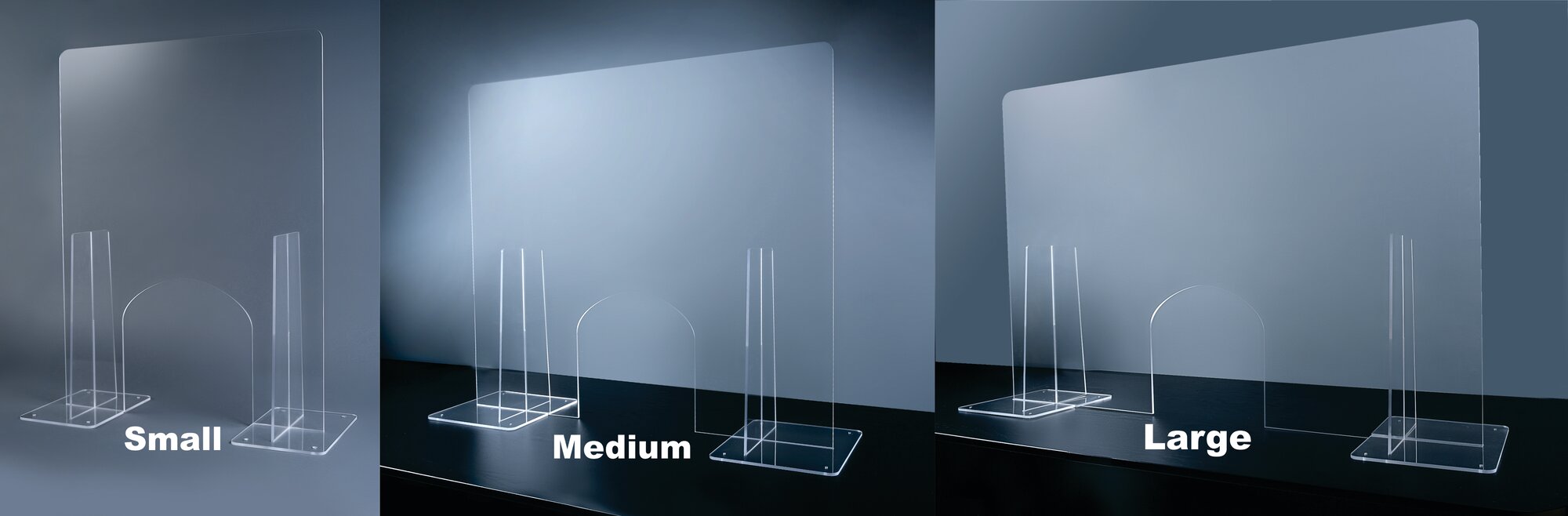 Desk Acrylic Sneeze Guard With Base