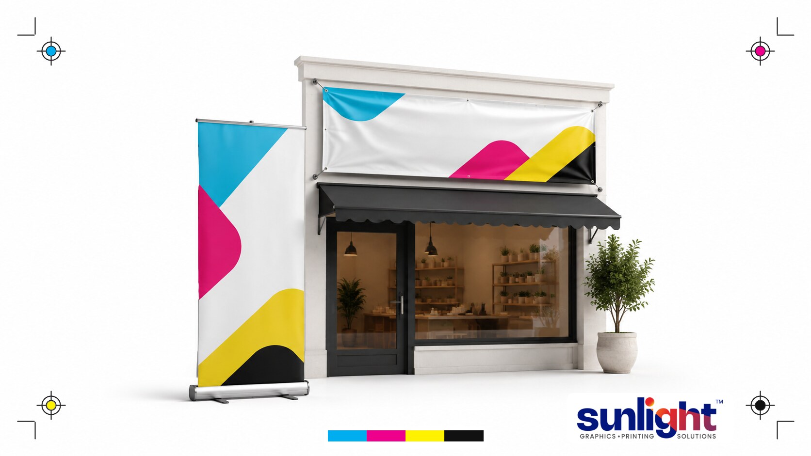 Custom banner printing and business visibility blog thumbnail by Sunlight Graphics