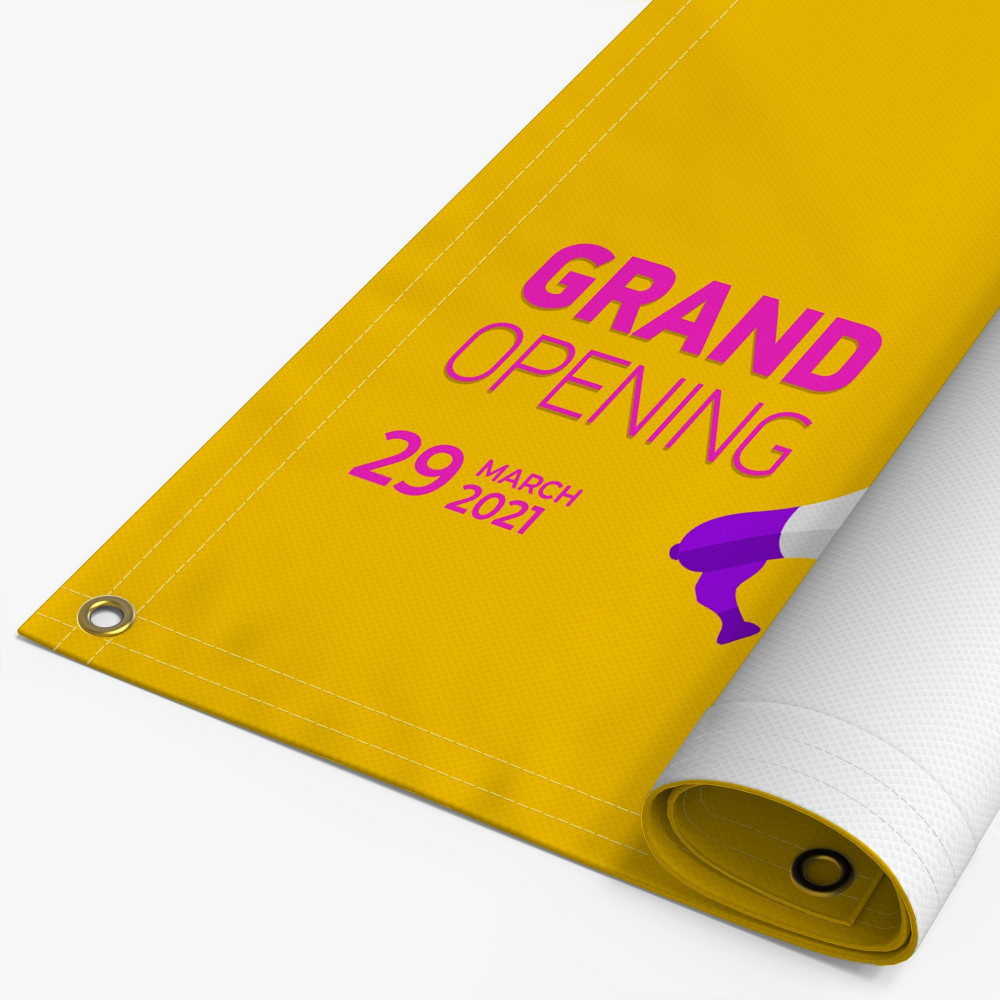thumbnail interactive-video image 1 of Anley Custom Personalized Vinyl Banner – 13oz Heavy Duty, Rectangle Hanging Sign 1 of 2