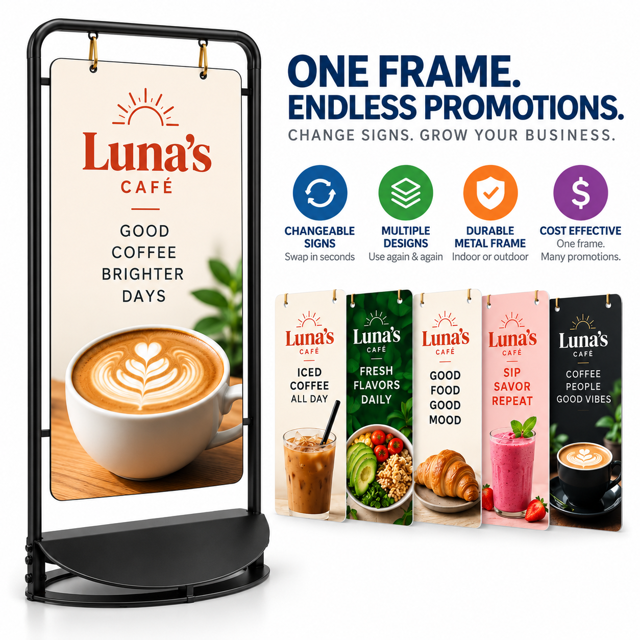 Changeable A-Frame Sidewalk Signs 1