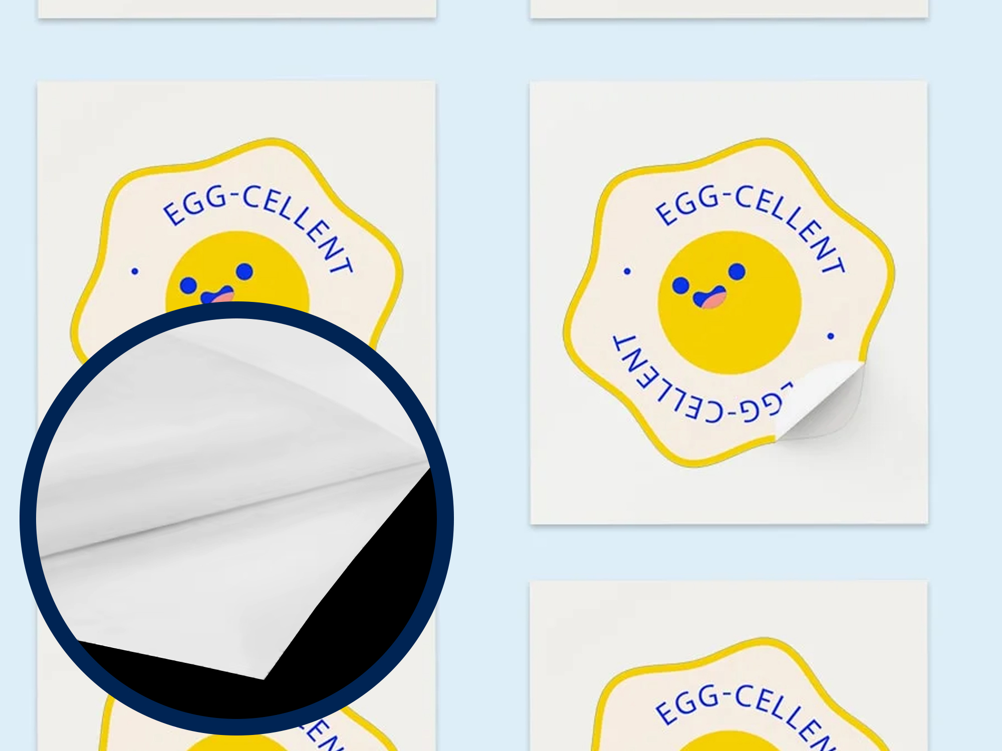 High-quality kiss cut decals with easy peel backing