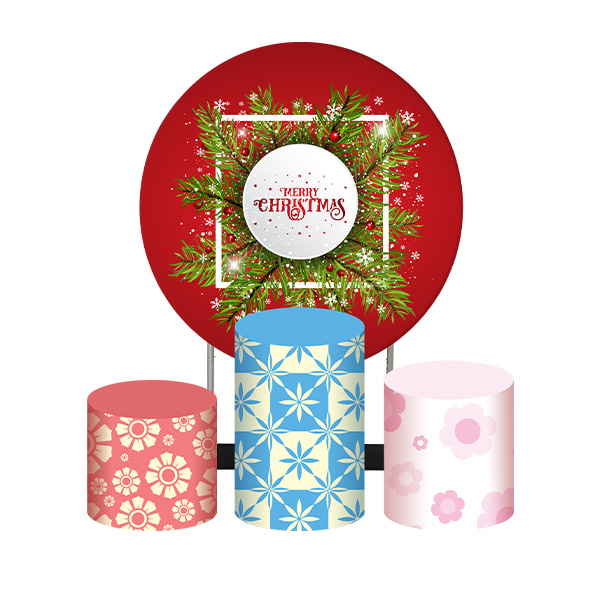 BCRB-5FT Round Backdrop Combined with Counter For Christmas
