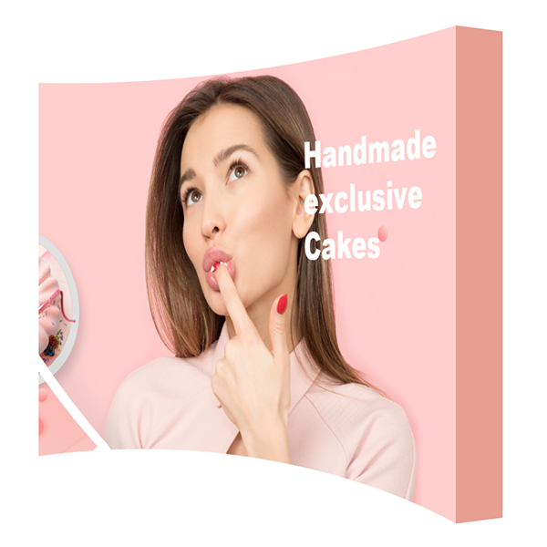 （008EM-09-10Ft）10ft Curved  Pop up Display Stand Graphic Package