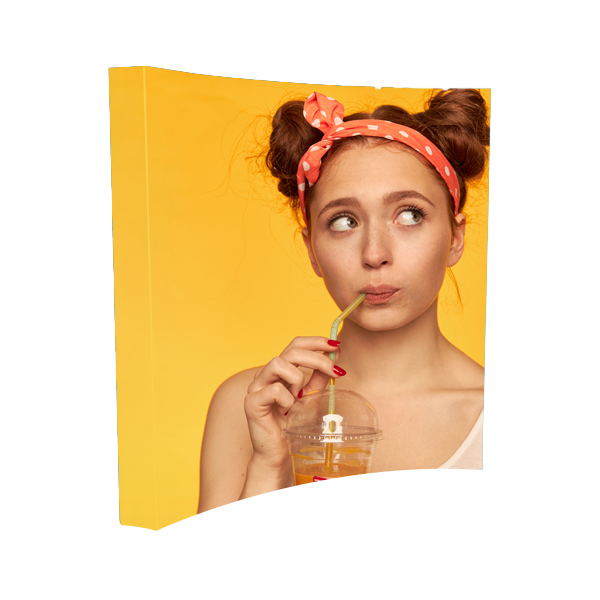 （008EM-09-8Ft）8ft Curved Pop up Display Stand Graphic Package